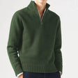 Men's Quarter Zip Knit Sweater Mock Neck