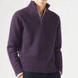 Men's Quarter Zip Knit Sweater Mock Neck