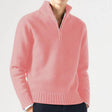 Men's Quarter Zip Knit Sweater Mock Neck