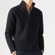 Men's Quarter Zip Knit Sweater Mock Neck