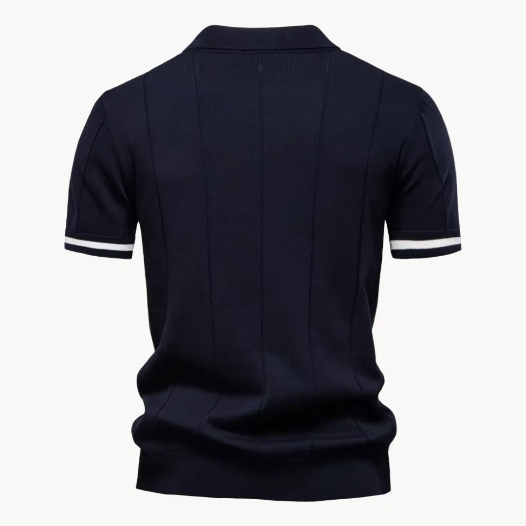 Jermaine | Refined Ribbed Zip Polo Shirt - Valereo