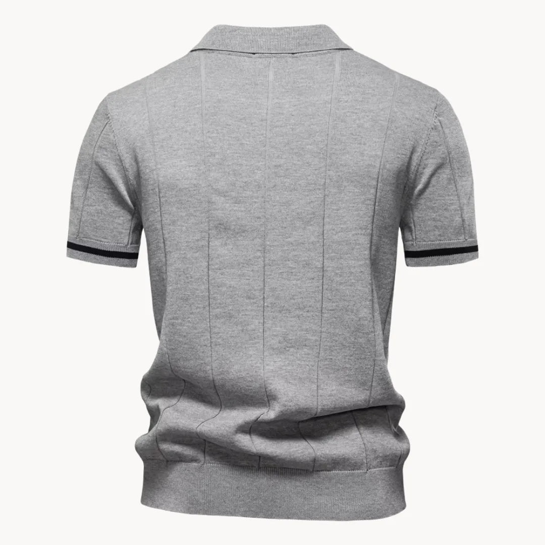 Jermaine | Refined Ribbed Zip Polo Shirt - Valereo