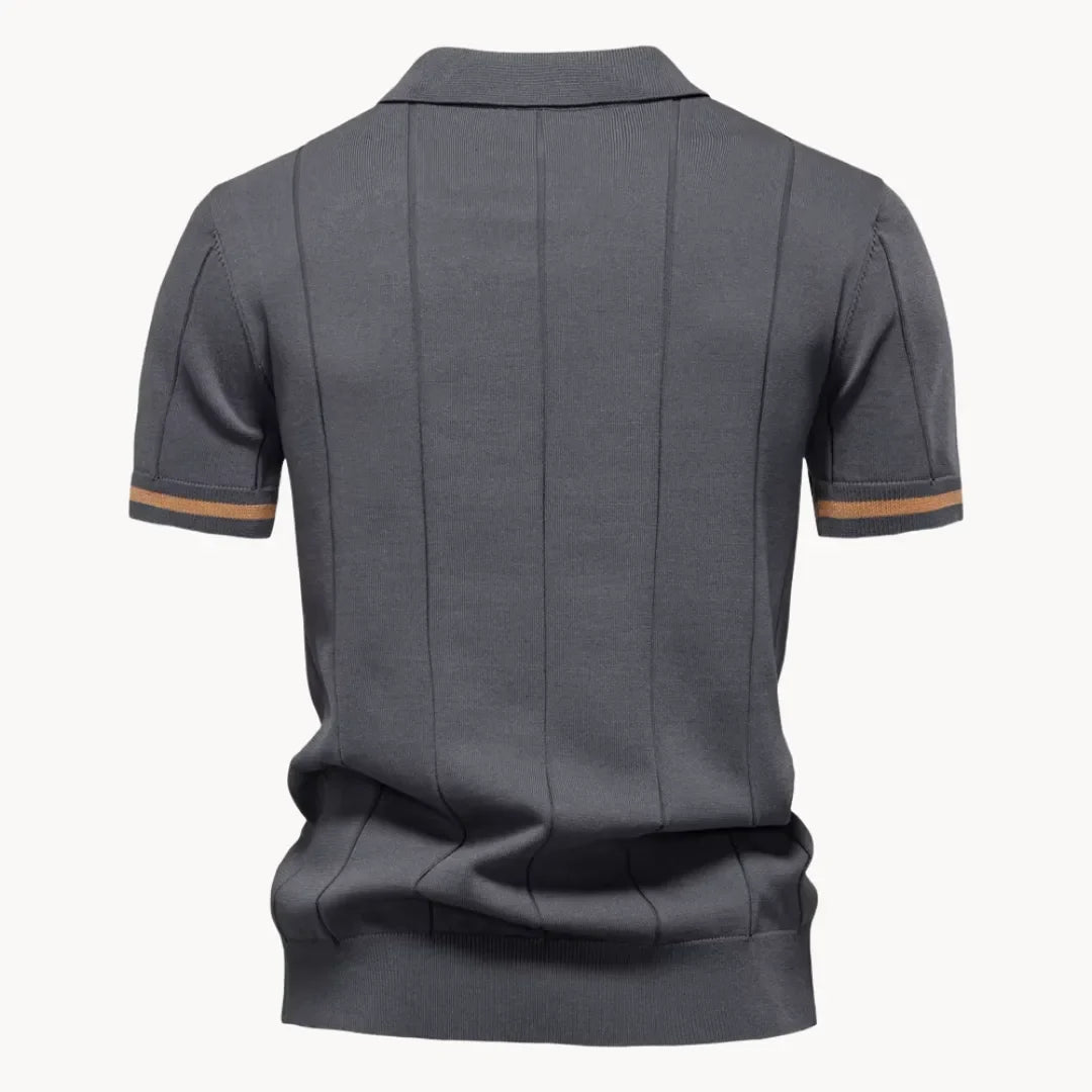 Jermaine | Refined Ribbed Zip Polo Shirt - Valereo