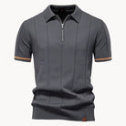 Jermaine | Refined Ribbed Zip Polo Shirt - Valereo