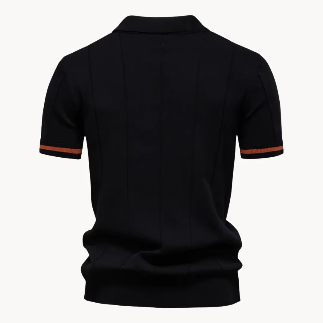 Jermaine | Refined Ribbed Zip Polo Shirt - Valereo