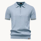 Jermaine | Refined Ribbed Zip Polo Shirt - Valereo