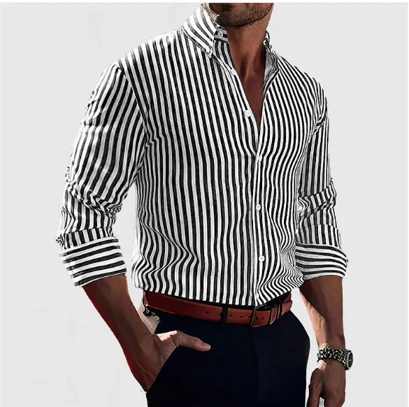 Jermaine | Refined Striped Button-Down Shirt - Valereo