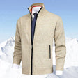 Men's Knit Cardigan Zip Front Stand Collar