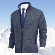 Men's Knit Cardigan Zip Front Stand Collar