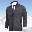 Men's Knit Cardigan Zip Front Stand Collar