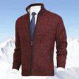 Men's Knit Cardigan Zip Front Stand Collar