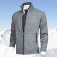 Men's Knit Cardigan Zip Front Stand Collar