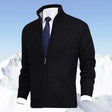 Men's Knit Cardigan Zip Front Stand Collar