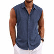 Men's Linen Sleeveless Shirt Relaxed Fit