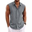 Men's Linen Sleeveless Shirt Relaxed Fit