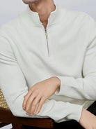 Julian | Modern Quarter-Zip Ribbed Sweater - Valereo