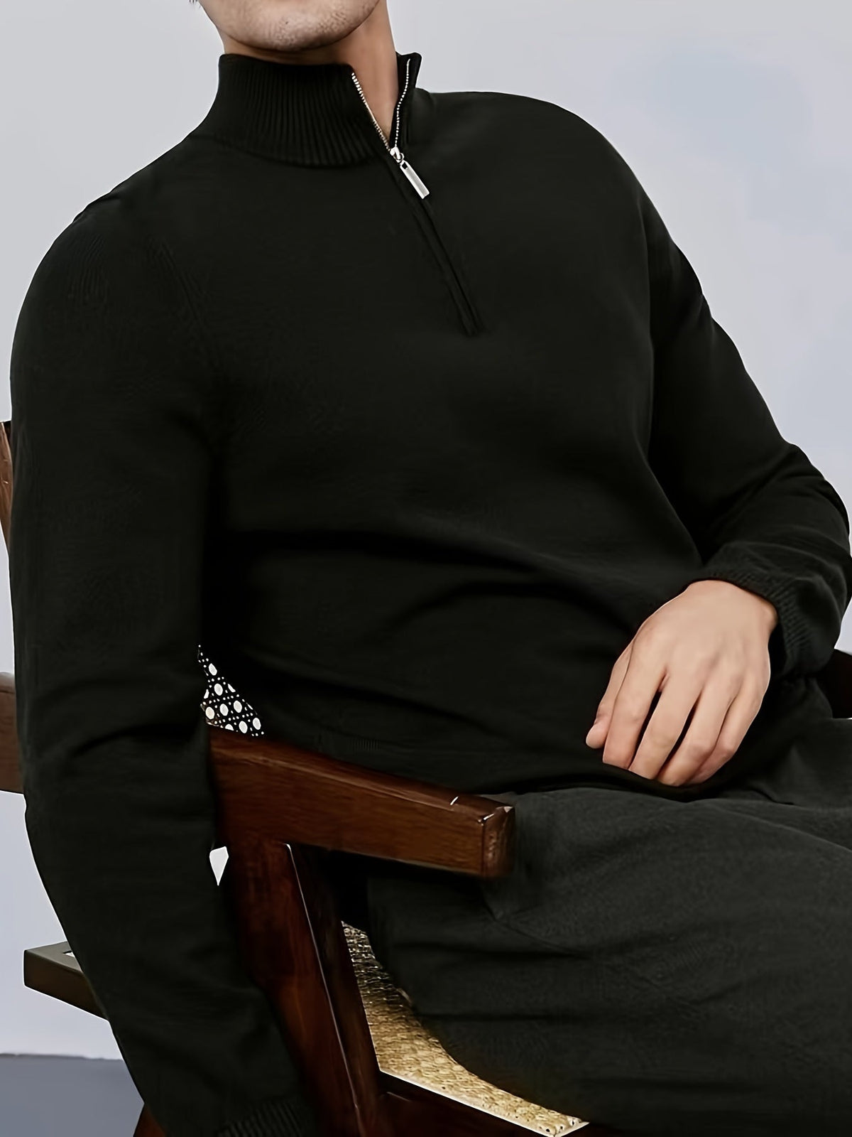 Julian | Modern Quarter-Zip Ribbed Sweater - Valereo