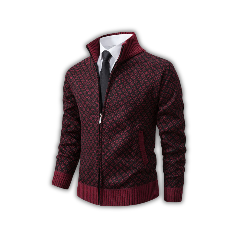 Julian | Refined Diamond Knit Cardigan - Valereo