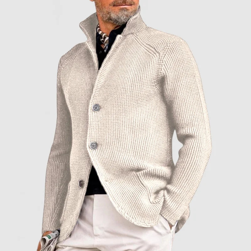 Julian | Refined Stand Collar Knit Cardigan - Valereo