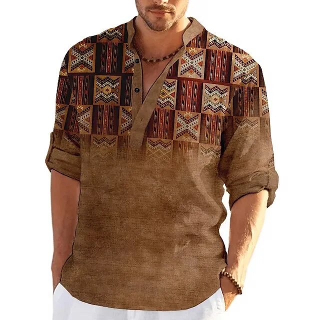 Julian | Stylish Patchwork Henley Polo Shirt - Valereo