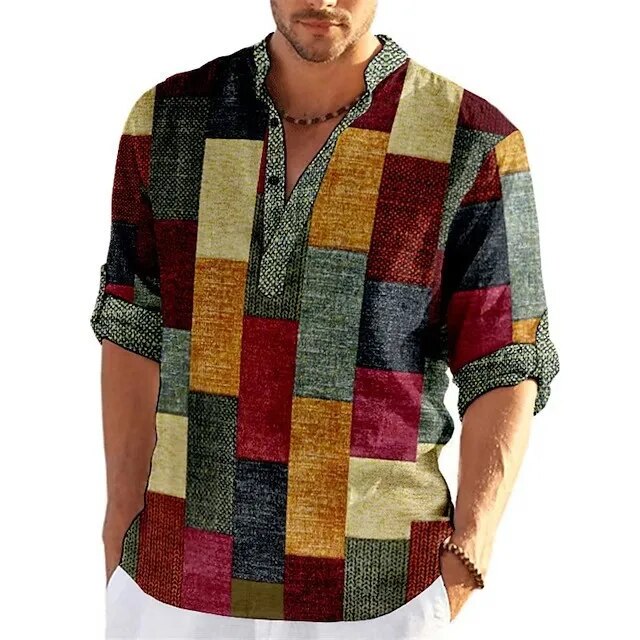 Julian | Stylish Patchwork Henley Polo Shirt - Valereo