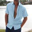 Men's Linen Shirt Short Sleeve Relaxed Fit
