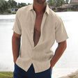 Men's Linen Shirt Short Sleeve Relaxed Fit