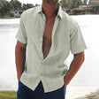 Men's Linen Shirt Short Sleeve Relaxed Fit