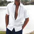 Men's Linen Shirt Short Sleeve Relaxed Fit