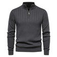 Men's Quarter Zip Ribbed Sweater Mock Neck