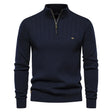 Men's Quarter Zip Ribbed Sweater Mock Neck