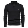 Men's Quarter Zip Ribbed Sweater Mock Neck
