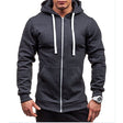 Men's Fleece Zip Hoodie Drawstring Hood