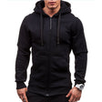 Men's Fleece Zip Hoodie Drawstring Hood