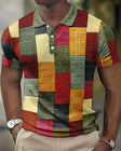 Men's Plaid Polo Shirt Short Sleeve