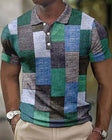 Men's Plaid Polo Shirt Short Sleeve