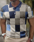 Men's Plaid Polo Shirt Short Sleeve
