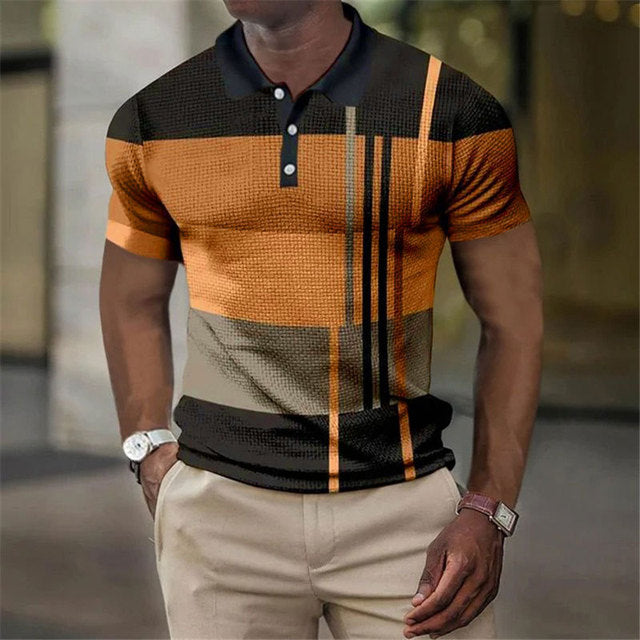 Lucas | Modern Colorblock Striped Polo Shirt - Valereo