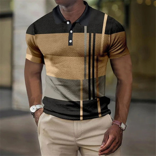 Lucas | Modern Colorblock Striped Polo Shirt - Valereo