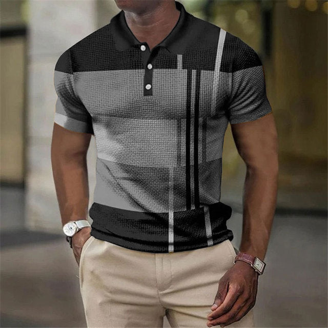 Lucas | Modern Colorblock Striped Polo Shirt - Valereo