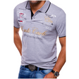 Men's Vintage Embroidered Polo Shirt Cotton