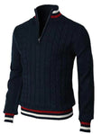 Marcus | Classic Cable Knit Quarter-Zip Sweater - Valereo