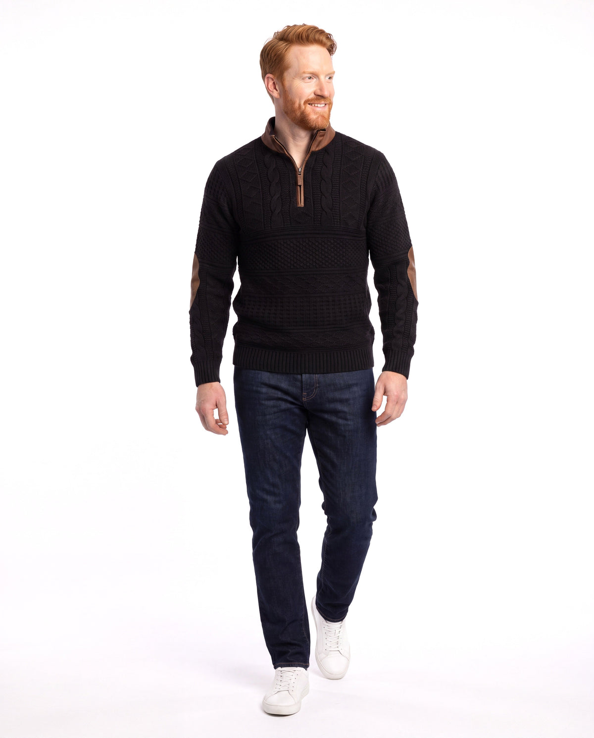 Marcus | Classic Cable-Knit Quarter-Zip Sweater - Valereo
