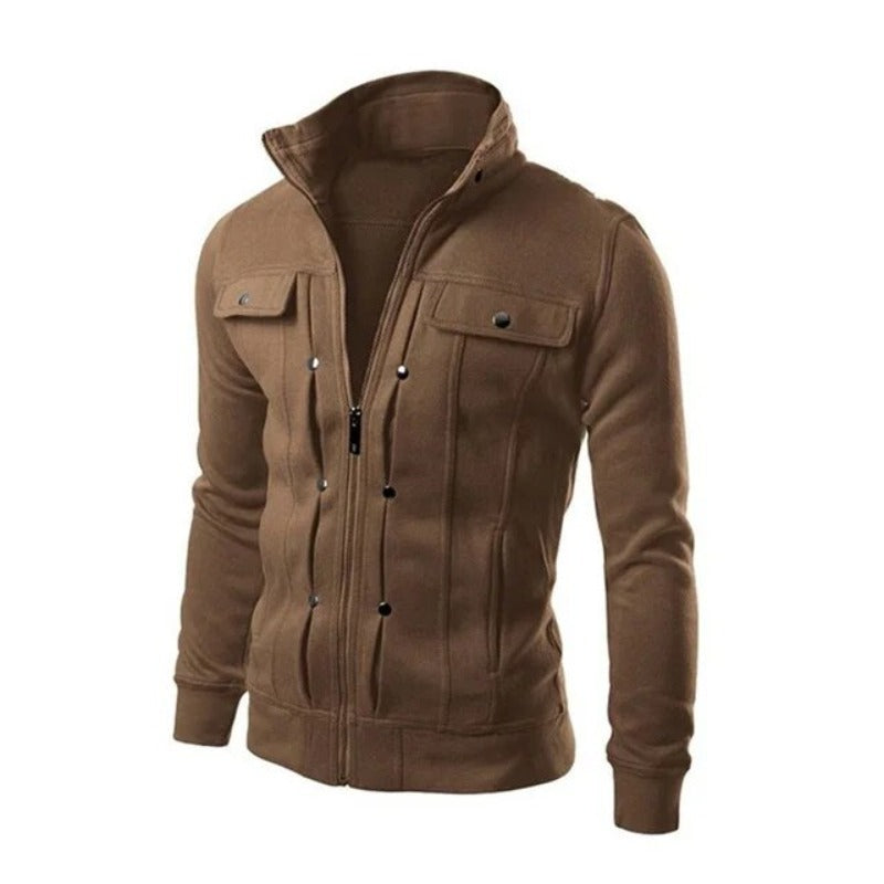 Marcus | Stylish Zip-Front Stand Collar Jacket - Valereo