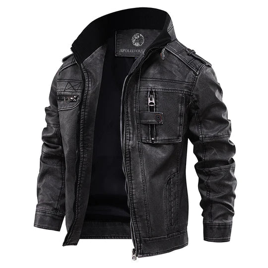 Mason | Modern Leather Biker Jacket - Valereo