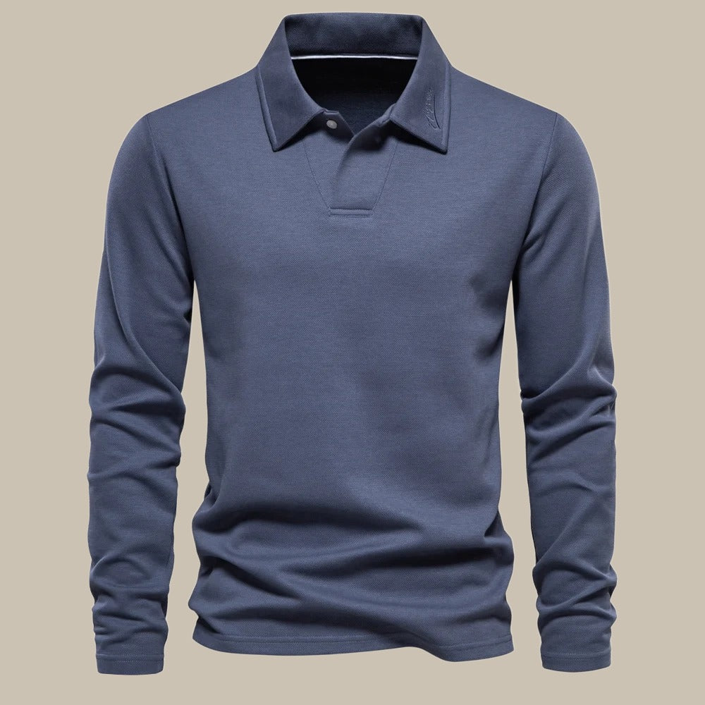 Mason | Relaxed Piqué Long-Sleeve Polo - Valereo