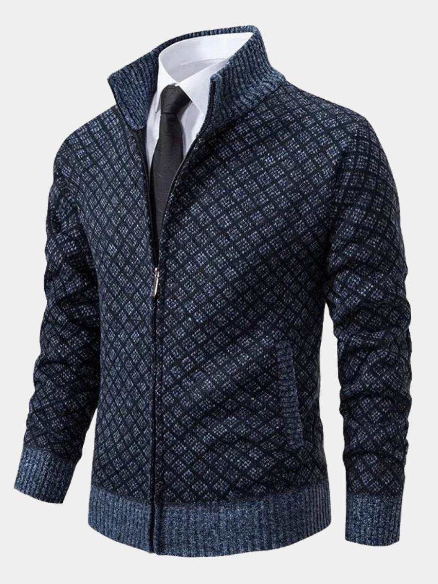 Mason | Stylish Diamond Knit Cardigan - Valereo