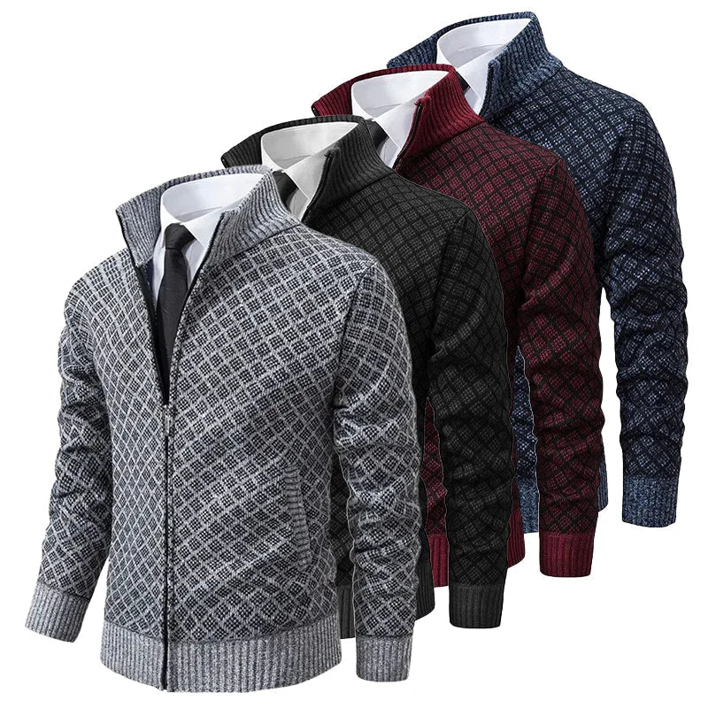 Mason | Stylish Diamond Knit Cardigan - Valereo