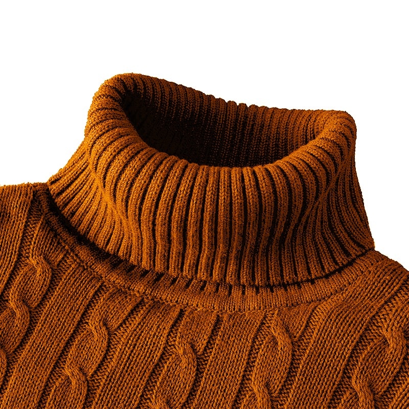 Matthew | Classic Cable Knit Turtleneck Sweater - Valereo