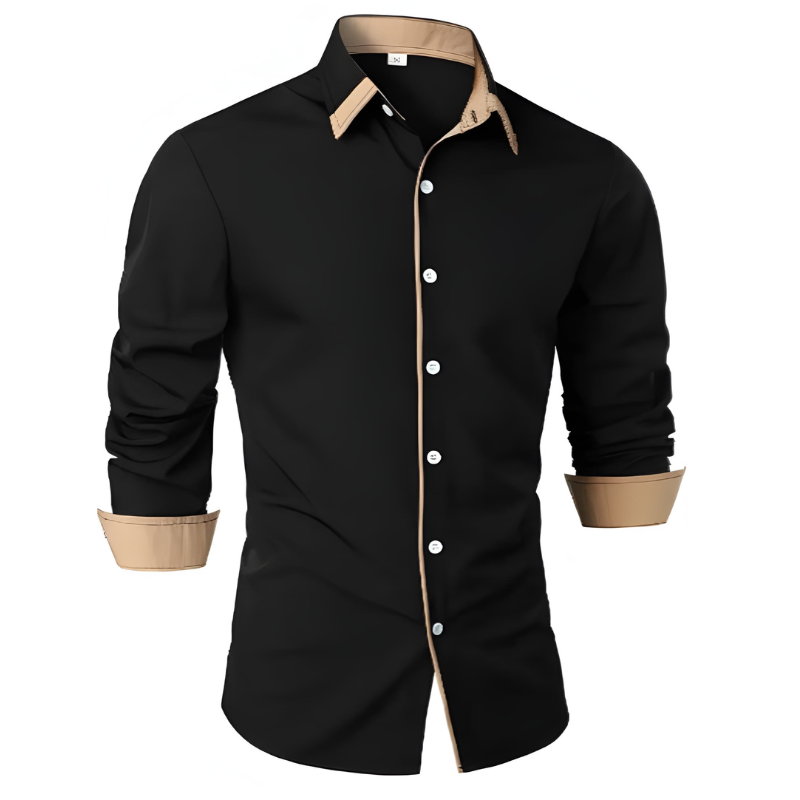 Matthew | Stylish Contrast-Collar Button-Down Shirt - Valereo